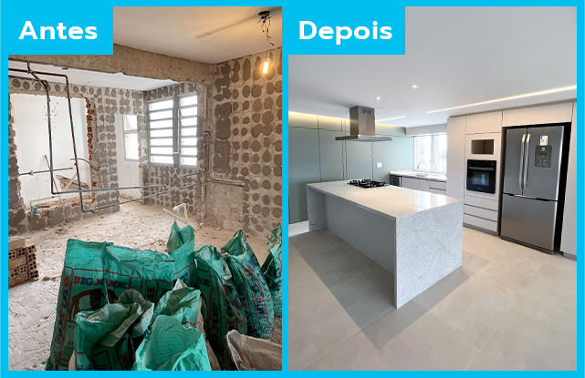 Cozinha 3 - Antes x depois