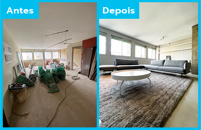Sala - Antes x depois 2